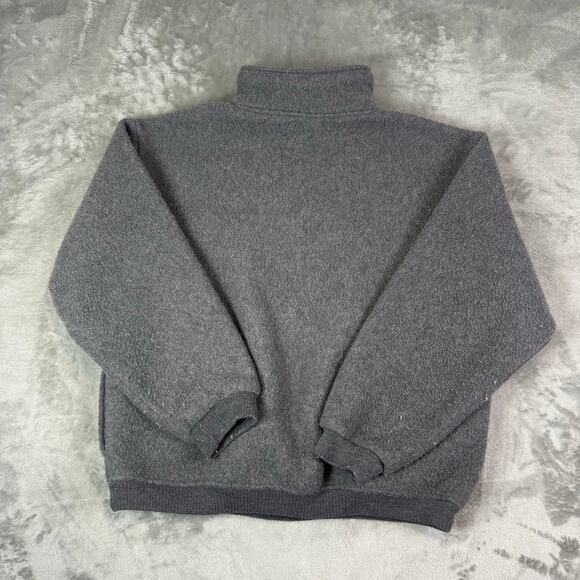 Vintage Polar Fleece By Malden Sweater Men Large gray 1/4 Zip Double faced USA - Picture 2 of 5